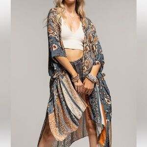 NEW Boho Floral Paisley Multi Color Kimono